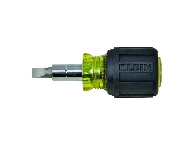 KLEIN TOOLS 32561 Multi-Bit Screwdriver / Nut Driver, 6-in-1, Stubby, Ph, Sl