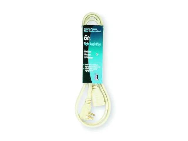 ZORO SELECT 3AY45 SPT-3 Indoor Extension Cord, 14 AWG 1 Outlet, 5-15R, Beige,
