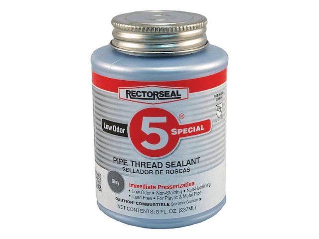 Rectorseal Paste Pipe Thread Sealant, 40° to 125°F Temp. Range, Gray, 8 oz.