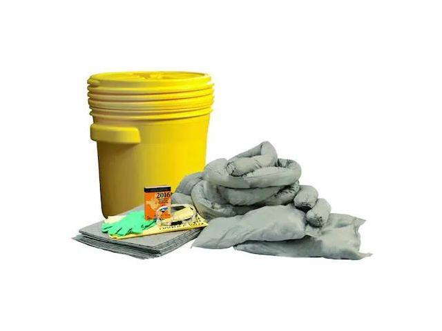 CONDOR 35ZR69 Spill Kit, 14 gal Volume Absorbed per Kit, 20 gal Capacity, Drum,