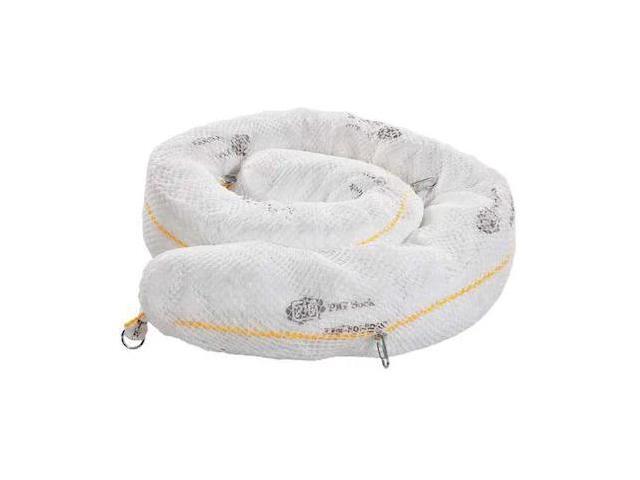 PIG BOM304 Sorbent Boom, 48 gal, 8 in x 10 ft, Oil, White, 4 PK