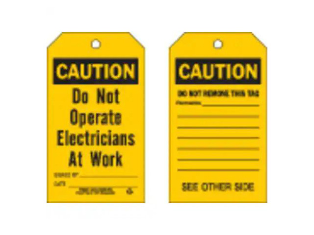 BRADY 86712 Caution Tag, 7 in Height, 4 in Width, Paper
