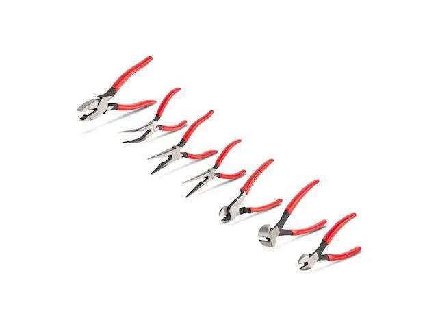 TEKTON PLR99010 Pliers Set, 7-Piece (Long Nose, Diagonal Cutting, End Cutting,