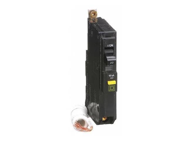 SQUARE D QOB120GFI Miniature Circuit Breaker, QO Series, 20A, 1 Pole, 120V AC,