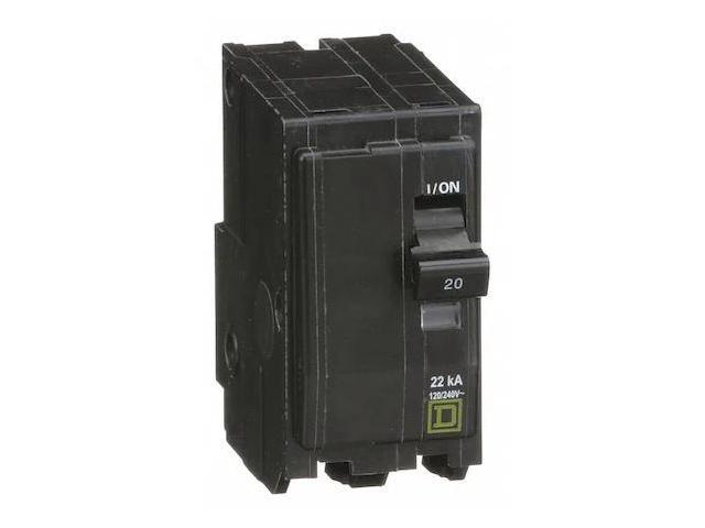 SQUARE D QO220VH Miniature Circuit Breaker, QO Series, 20A, 2 Pole, 120/240V
