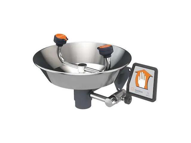 GUARDIAN EQUIPMENT G1814 Plumbed Eyewash, Wall Mount, Plumbed, 6 11/12 in H.,