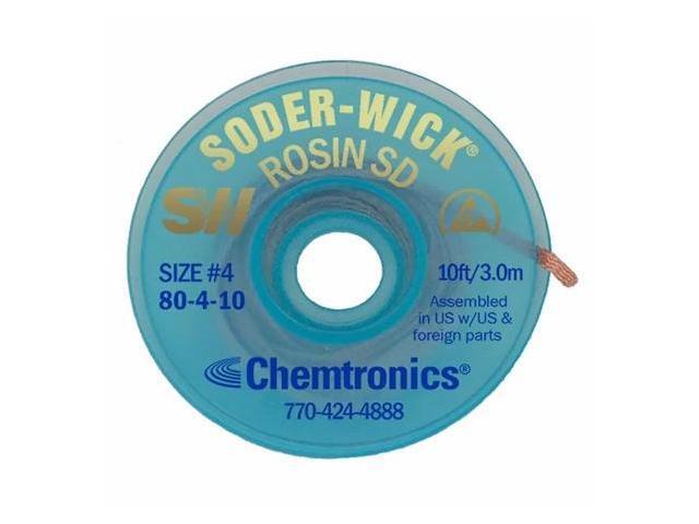 CHEMTRONICS 80-4-10 Desoldering Wick,10 ft.,4,Copper,Rosin