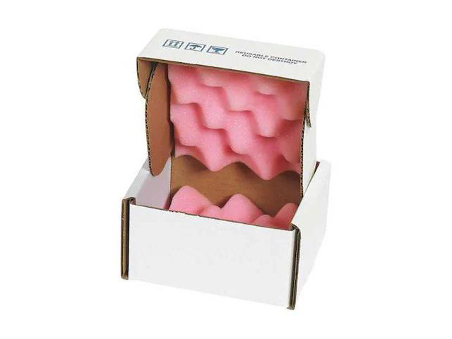 PARTNERS BRAND FSA553 Anti-Static Foam Shippers, 5' x 5' x 3', Pink/White, PK24
