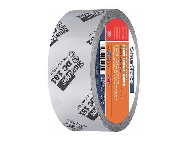 Shurtape DC 181 HVAC Grade Flex Cloth Duct Tape, 110m Length x 48mm Width, Metalized with Black Print Pack of 1
