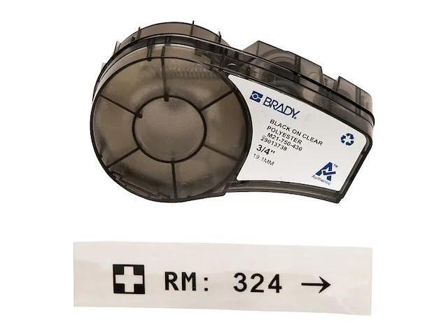 BRADY M21-750-430 Label Tape Cartridge, Black/Clear, Labels/Roll: Continuous