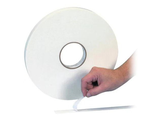 TAPE LOGIC T945116 Double Sided Foam Tape, 1/32', 1' x 72 yds., White, PK12