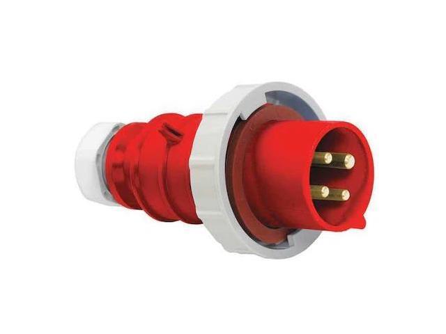 BRYANT BRY430P7W Pin & Sleeve Plug, 30 A, 480V AC, Three Phase, 3 Pole, IEC