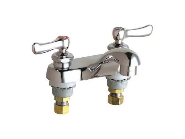 CHICAGO FAUCET 802-VE66XKABCP Manual Low Arc Bathroom Faucet, 4' Mount,