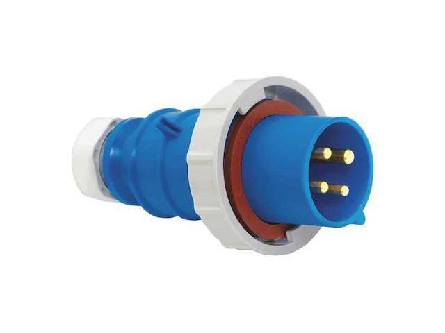 BRYANT BRY430P9W Pin & Sleeve Plug, 30 A, 250V AC, Three Phase, 3 Pole, IEC