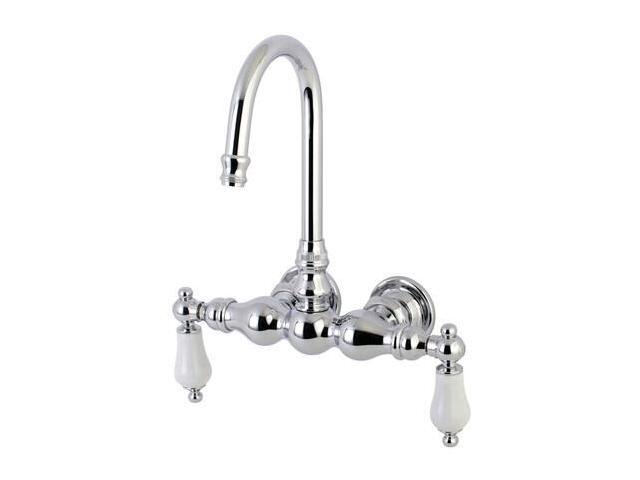 KINGSTON BRASS AE6T1 Wall-Mount Clawfoot Tub Faucet, Polished Chrome, Tub Wall