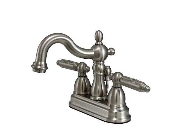 Kingston Brass KB1608GL 4 in. Centerset Bathroom Faucet, Brushed Nickel