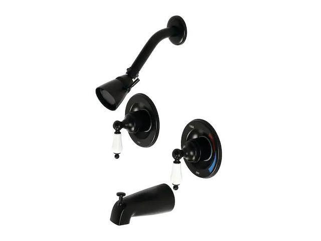VINTAGE KB660PL Tub and Shower Faucet, Matte Black, Wall Mount