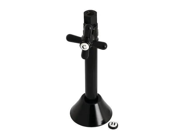 Kingston Brass CC83250X 1/2' Sweat, 3/8' O. D. Comp Straight Shut-off Valve with 5' Extension, Matte Black