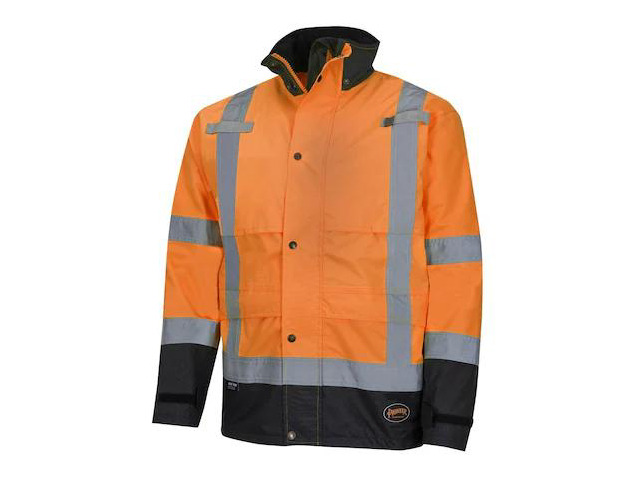 PIONEER V1200251U-L Ripstop Jacket,Orange,Large, 300 Denier PU-Coated Ripstop