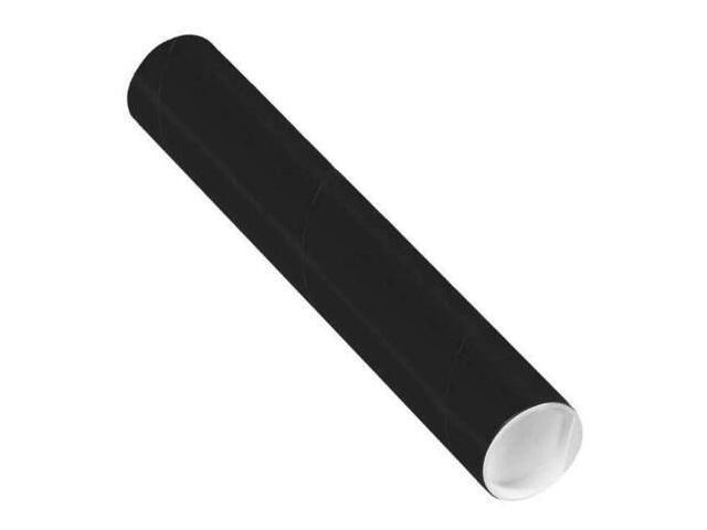 PARTNERS BRAND P2012BL Mailing Tubes with Caps, 2 x 12, Black, PK50
