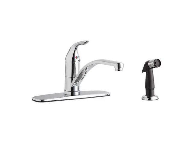 CHICAGO FAUCET 432-ABCP Low Arc Kitchen Faucet, Manual, 8' Mount, 2 Hole