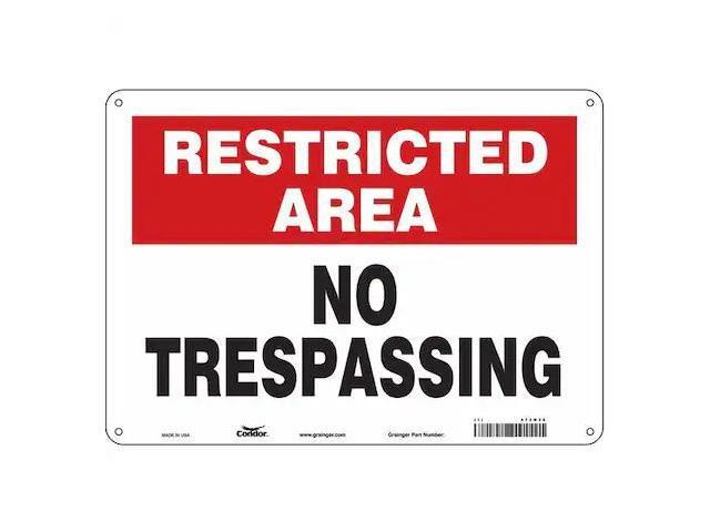 CONDOR 473M36 Safety Sign, 10 in Height, 14 in Width, Aluminum, Horizontal