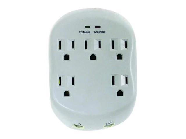 POWER FIRST 52NY44 Surge Protector Plug Adapter,5 Outlets