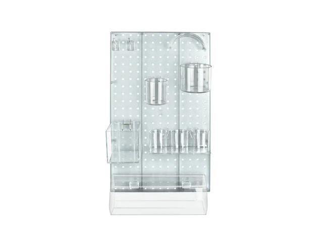 AZAR DISPLAYS 900940-CLR 10-Piece Clear Pegboard Organizer Kit with 1 Panel and