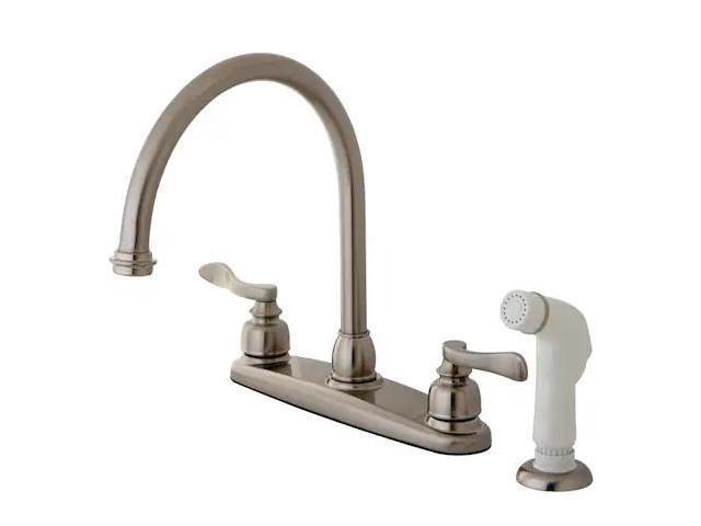 Kingston Brass KB8798NFL NUWAVE FRENCH 8in Centerset Kitchen Faucet with Twin Le