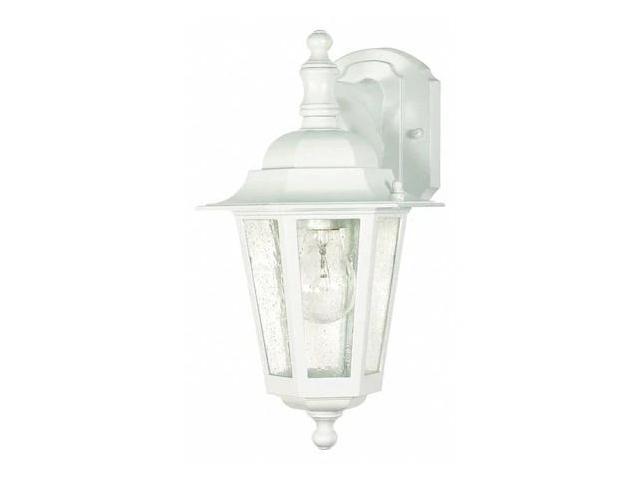 NUVO 60-3473 Cornerstone 1-Light 13 in. Wall Lantern Arm Down with Clear Seed