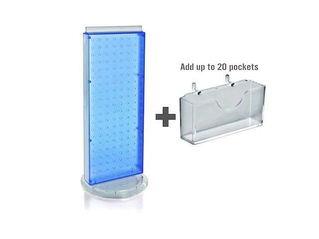 AZAR DISPLAYS 700505-BLU 20 Pocket Revolving Pegboard Gift Card Kit for