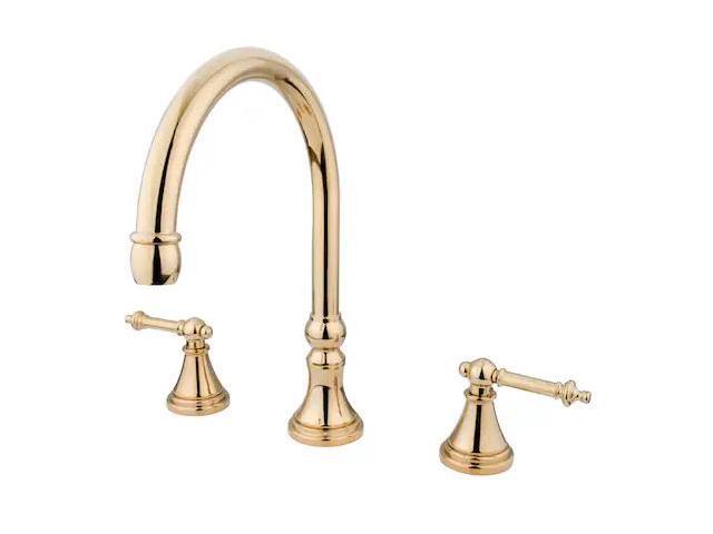 KINGSTON BRASS KS2342TL Roman Tub Faucet, Polished Brass, Deck Mount