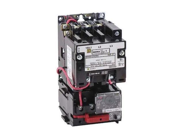 SQUARE D 8536SCO3V02H30S NEMA Magnetic Motor Starter, Non-Reversing, 1NO, 120V