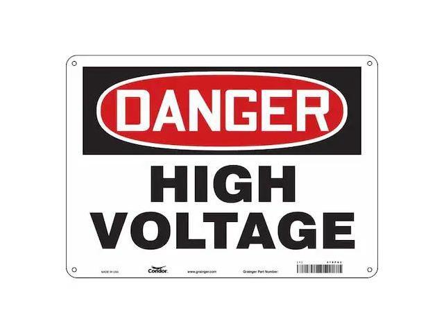 CONDOR 479P62 Safety Sign, 10 in Height, 14 in Width, Polyethylene, Horizontal