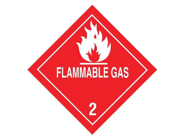 TAPECASE 16U812 4' x 4' Adhesive Back Shipping Labels, Flammable Gas, Pk500