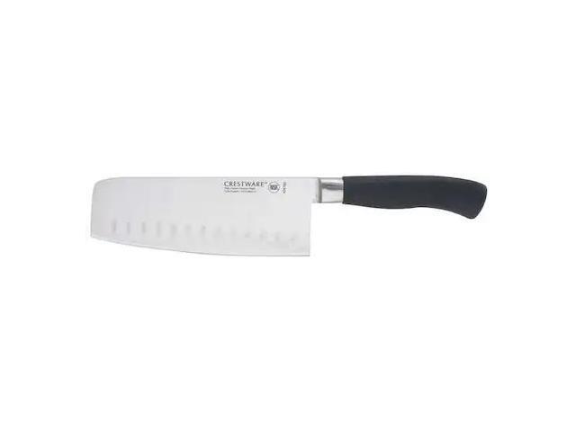 CRESTWARE KN162 Cleaver,Serrated,7 in. L,Black
