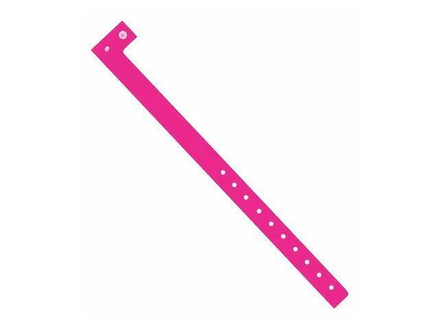 PARTNERS BRAND WR120PK Day-Glo Plastic Wristbands, 3/4' x 10', Pink, PK500