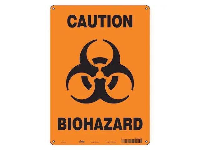 CONDOR 447X01 Biohazard Sign, 14 in H, 10 in W, Polyethylene, Vertical
