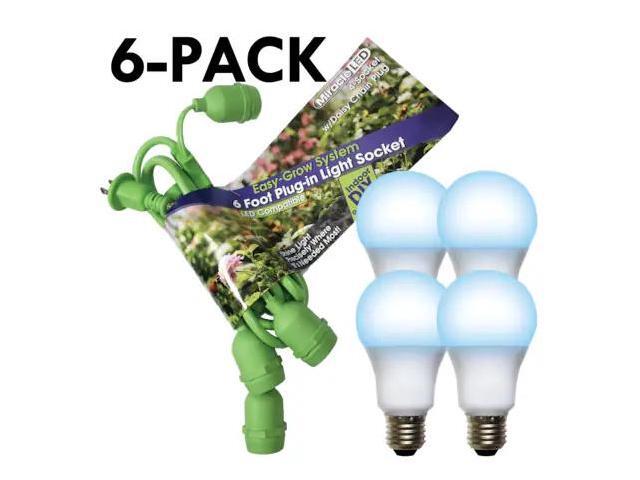 MIRACLE LED 602265 Grow LED Light Cord System 4 Socket & LED Blue Grow Light