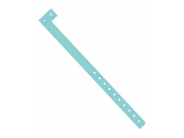 PARTNERS BRAND WR121AQ Plastic Wristbands, 3/4 x 10, Aqua, PK500