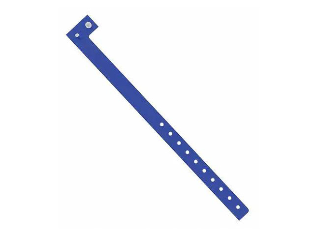 PARTNERS BRAND WR121NY Plastic Wristbands, 3/4' x 10', Navy, PK500