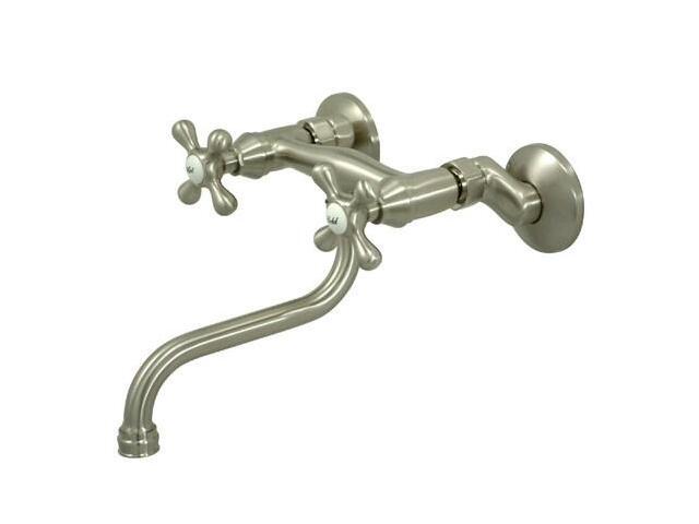 Kingston Brass KS216SN 6-Inch Adjustable Center Wall Mount Bathroom Faucet, Brushed Nickel