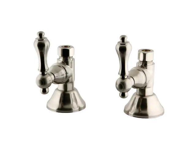 Kingston Brass CCK44158AL Straight Stop Shut Off Valve, Satin Nickel