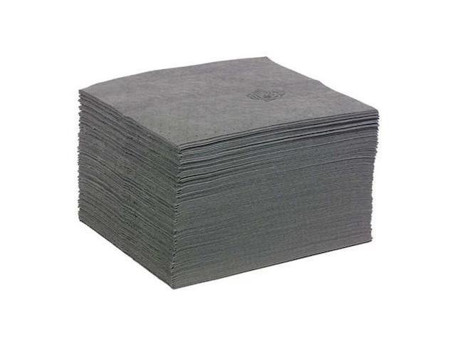 PIG MAT412 Absorbent Mat Pad, Absorbs 21.7 gal. Universal, PK 12,Gray