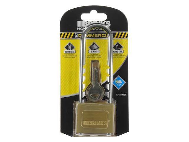BRINKS 671-50061 Keyed Different Padlock, Brass, 50mm, High Security,
