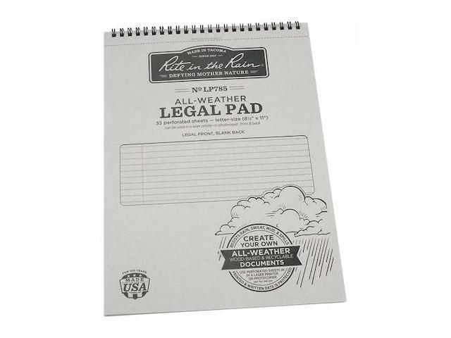 Rite in the Rain All Weather Legal Pad,Wirebound LP785