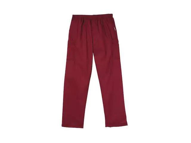 LANDAU 8555RWPXLRG Scrub Cargo Pants,XL,Wine,Mens