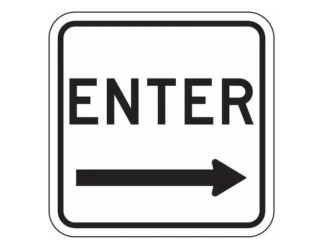 LYLE LR7-64R-18DA Enter Sign For Parking Lots, 18 in H, 18 in W, Aluminum,