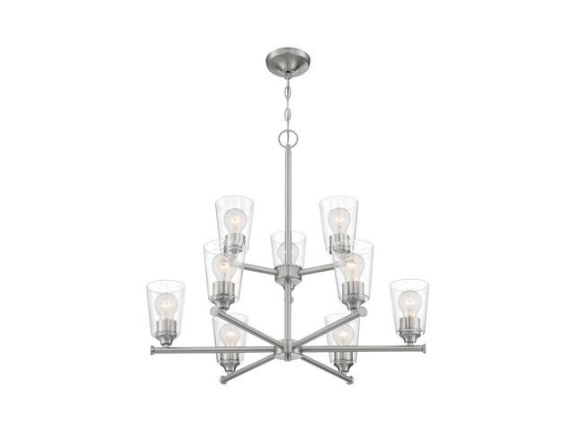 NUVO 60/7189 Fixture, Chandelier, 9-Lght, Incandescent, 60W, 120V, A19, Medium