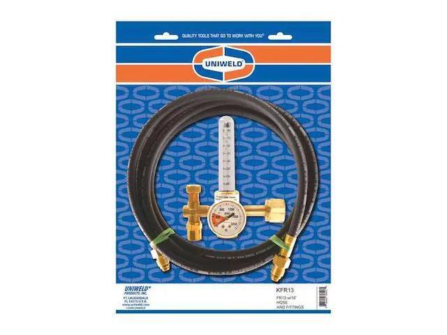UNIWELD KFR13 Flowmeter Regulator and Hose Kit, Carbon Dioxide, Single Stage,